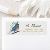 Bluebird Bird Art Return Label (Insitu)