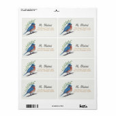 Bluebird Bird Art Return Label (Full Sheet)