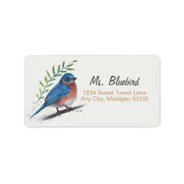 Bluebird Bird Art Return Label