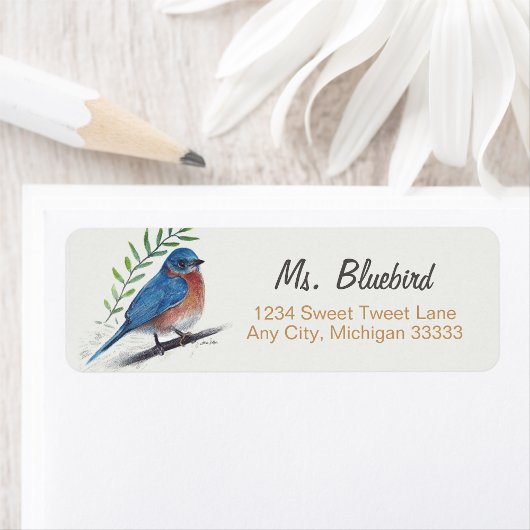 Bluebird Bird Art Return Label