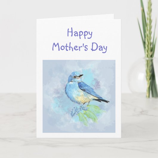 Bluebird Bird Art Schrift Christelijke Moederdag Kaart (Voorkant)