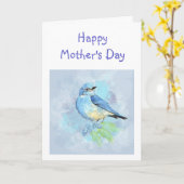 Bluebird Bird Art Schrift Christelijke Moederdag Kaart (Gele Bloem)
