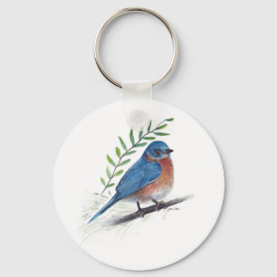 Bluebird Bird Art Sleutelhanger