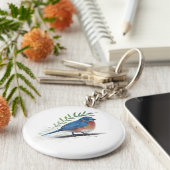 Bluebird Bird Art Sleutelhanger (Zijkant)