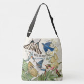Bluebird Bird Butterfly Hummingbird Moth Canvas ta Crossbody Tas (Achterkant)