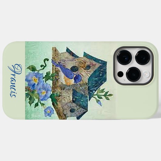 Bluebird Birdhouse Apple iPhone 14 Pro Max Hoesje (Achterkant (horizontaal))