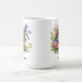 Bluebird Birdhouse Flowers Springtime Garden Koffiemok (Center)