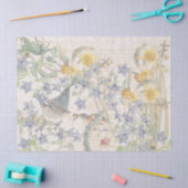 Bluebird Birds Narcissus Flowers Tissue Paper Tissuepapier (Craft)