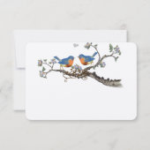  Bluebird Blooming Branch Wedding RSVP Kaartje (Achterkant)