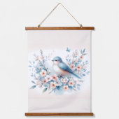 Bluebird Blossom Watercolor Serenity Hangend Wandkleed (Voorkant)