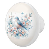 Bluebird Blossom Watercolor Serenity Keramische Knop (Rechts)
