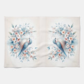 Bluebird Blossom Watercolor Serenity Theedoek (Horizontaal)