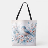 Bluebird Blossom Watercolor Serenity Tote Bag (Voorkant)