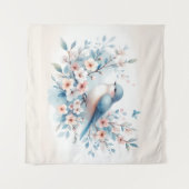 Bluebird Blossom Watercolor Serenity Wandkleed (Voorkant (horizontaal))