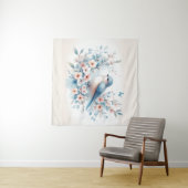 Bluebird Blossom Watercolor Serenity Wandkleed (In Situ (horizontaal))