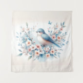 Bluebird Blossom Watercolor Serenity Wandkleed (Voorkant)