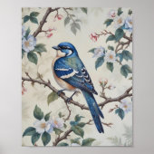  Bluebird & Blossoms Muurkunst Poster (Voorkant)