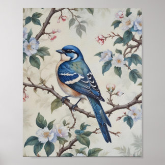 Bluebird & Blossoms Muurkunst Poster