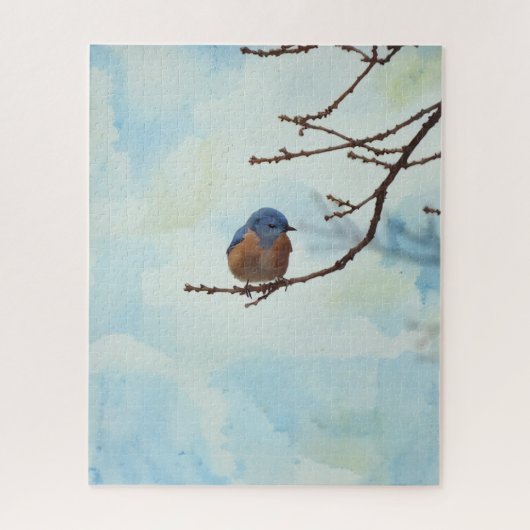 Bluebird Blue Bird Art Nature Art Big Puzzle Legpuzzel (Verticaal)