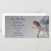 Bluebird bruiloft Save The Date (Voorkant / Achterkant)