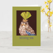 bluebird card (baby) "Missing you" Kaart (Gele Bloem)