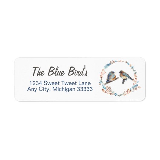 Bluebird Couple Art Etiket (Voorkant)