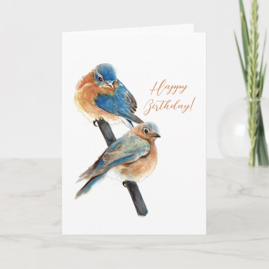 Bluebird Couple Happy Birthday Notitiekaartje (Voorkant)