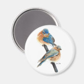 Bluebird Couple Waterverf Magneet (Voorkant / Achterkant)