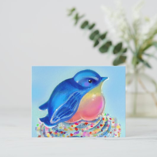 Bluebird Cupcake Surprise Briefkaart (Staand voorkant)