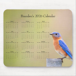 Bluebird - Customizable full year 2026 calendar Muismat