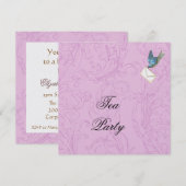 Bluebird & Damask-uitnodiging Kaart (Voorkant / Achterkant)