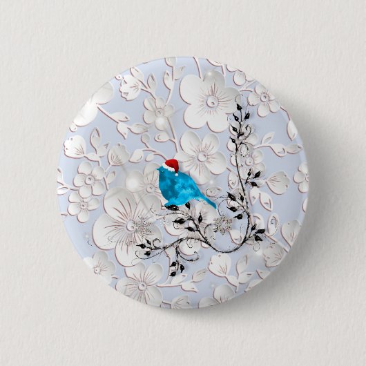 Bluebird die op Santa kijkt Ronde Button 5,7 Cm (Voorkant)