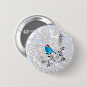 Bluebird die op Santa kijkt Ronde Button 5,7 Cm (Voorkant /achterkant)