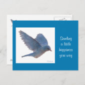 Bluebird Digitaal Realisme Schilderij Geluk Kaart (Voorkant / Achterkant)