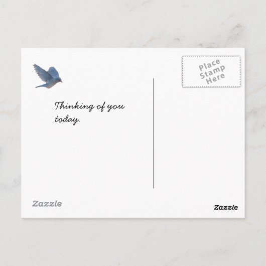 Bluebird Digitaal Realisme Schilderij Geluk Kaart (Achterkant)