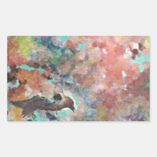 Bluebird Digital Art Rechthoekige Sticker (Voorkant)