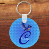 Bluebird Elegant Monogram Eerste C Persoonlijk Sleutelhanger (Achterkant)