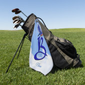Bluebird Elegant Monogram Initiaal B Persoonlijk Golfhanddoek (Groen)