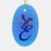 Bluebird Elegant Monogram Initiaal E Keramisch Ornament (Links)