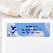 Bluebird Elegant Monogram Initiaal T Adres Etiket (Insitu)