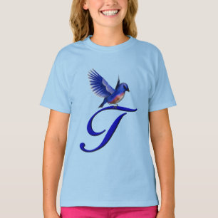 Bluebird Elegant Monogram Initiaal T T-shirt
