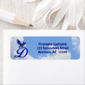 Bluebird Elegante Monogram Initiaal D Retouradres Etiket (Insitu)