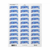Bluebird Elegante Monogram Initiaal D Retouradres Etiket (Full Sheet)