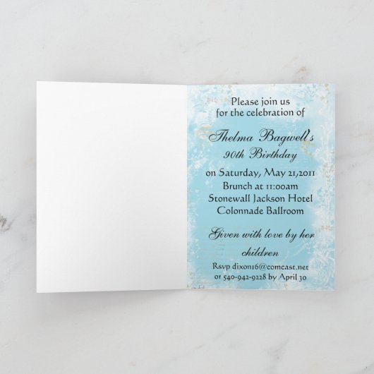 Bluebird en Nest verjaardagsuitnodiging (Binnen)