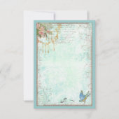 Bluebird en Pink Roses RSVP of tafel Kaart (Voorkant)