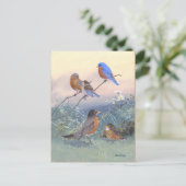 Bluebird en Robin  Briefkaart (Staand voorkant)