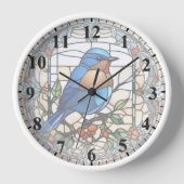 Bluebird Faux Glas in lood Blauwe Vogelklok (Voorkant)