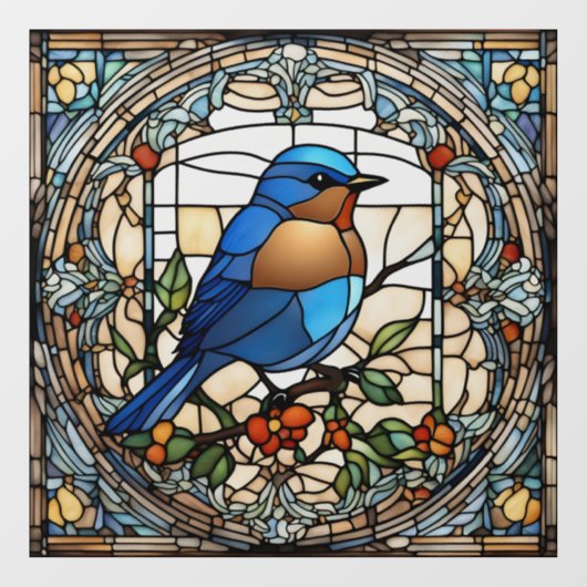 Bluebird Faux Glas in lood Blue Bird Raamsticker (Vel)