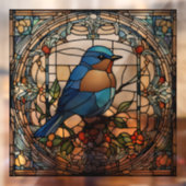 Bluebird Faux Glas in lood Blue Bird Raamsticker (Vel 2)