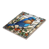 Bluebird Faux Glas in lood Blue Bird Tegeltje (Zijkant)